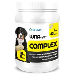 Wita-Vet Complex 8G - Preparat Mineralno-Witaminowy Dla Suk I Szczeniąt Ras Dużych 80Tabl