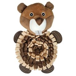 Szeleszczący pluszowy bóbr Yarro dla psa 30cm z gumowymi łapkami i piszczałką - zabawka sensoryczna i gryzak