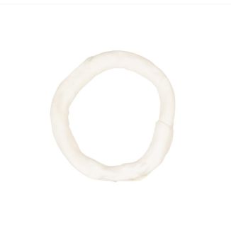 Duvo+ biały gryzak donut ze skóry wołowej 11cm 2 sztuki - okrągła oponka do żucia czyszcząca zęby psa