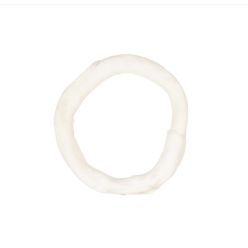 Duvo+ biały gryzak donut ze skóry wołowej 11cm 2 sztuki - okrągła oponka do żucia czyszcząca zęby psa