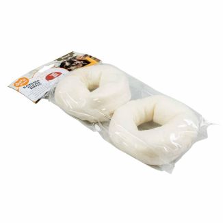 Duvo+ Gryzak Donut Skóra Wołowa 11cm 2szt – Oponka na Zęby dla Psa