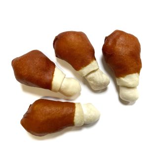 Alda Pałka z kaczki na skórze wołowej 500g - twardy gryzak dentystyczny dla psa w kształcie udka