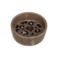 Trixie miska ceramiczna Leo w panterkę dla kota 0,3l 12cm - brązowa miska na karmę i wodę