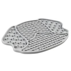 Duvo+ szara silikonowa mata do lizania z przyssawkami dla psa i kota - lick mat 21.5cm