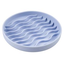Duvo+ niebieska silikonowa miska spowalniająca jedzenie okrągła z przyssawkami dla psa i kota