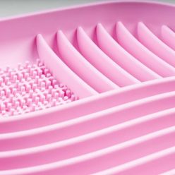 Duvo+ Miska Spowalniająca Silikonowa 20cm – Kwadratowa Różowa