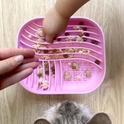 Duvo+ Miska Spowalniająca Silikonowa 20cm – Kwadratowa Różowa