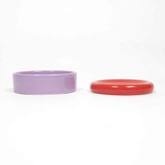 Duvo+ Miska Ceramiczna z Podstawką dla Kota – Funky Red