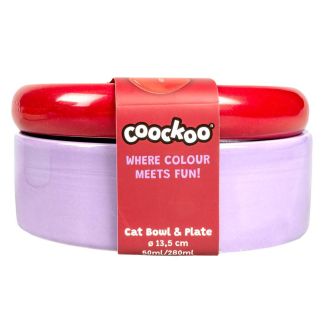 Duvo+ Miska Ceramiczna z Podstawką dla Kota – Funky Red