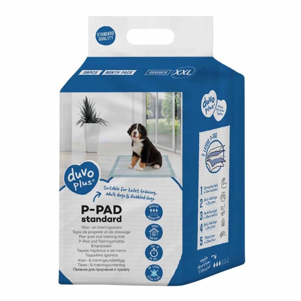 Duvo+ podkłady higieniczne standard XXL dla dużego psa 60x90cm 30 sztuk - chłonne maty ochronne