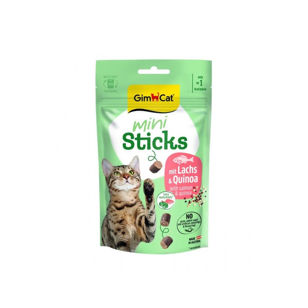 GimCat Mini Sticks przysmaki dla kota z łososiem i komosą ryżową opakowanie 50g bezzbożowe