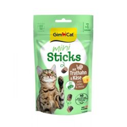 GimCat Mini Sticks przysmaki dla kota z indykiem i serem 50g bezzbożowe niskokaloryczne