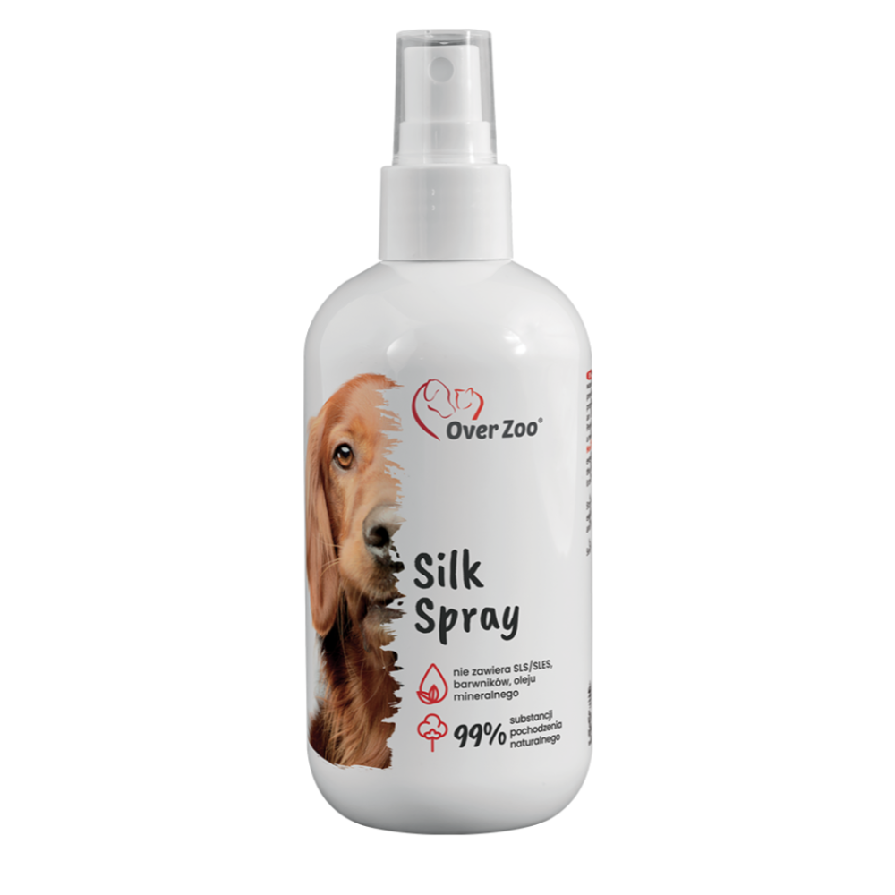 Over Zoo Silk Spray 250ml preparat ułatwiający rozczesywanie sierści psa z woskami roślinnymi