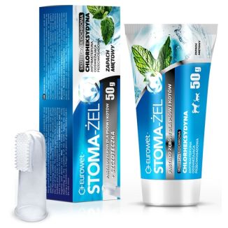 Stoma-Żel - Pasta Do Pielęgnacji Uzębienia Psów I Kotów Tubka 50G + Szczoteczka