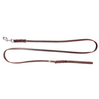 Dingo Smycz Skórzana Natłuszczana Z Zaplatanymi Elementami 1,5X230Cm Brązowa