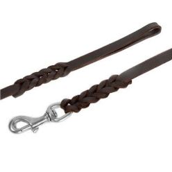 Dingo Smycz Skórzana Natłuszczana Z Zaplatanymi Elementami 1,2X180Cm Brązowa