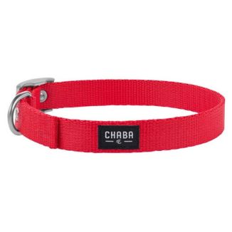 Chaba Obroża Gładka Lux M Czerwona