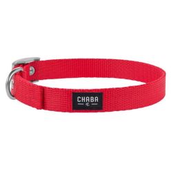 Chaba Obroża Gładka Lux M Czerwona