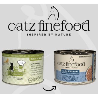 Catz Finefood Ragout In Sauce Łosoś I Dzika Kaczka (N.605) Puszka 190G