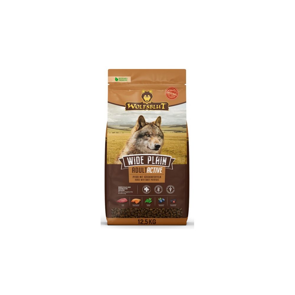 Wolfsblut Dog Wide Plain Active - Konina I Bataty 12,5Kg