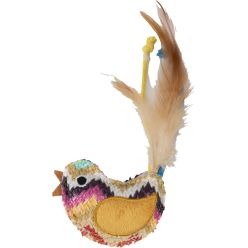 Flamingo Klora Ptaszek kolorowa zabawka dla kota z piórkami i kocimiętką pluszowa 16cm