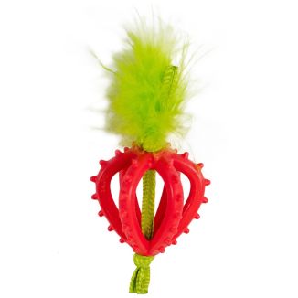Catstages Dental Strawberry Teether różowy gryzak dentystyczny dla kota truskawka z kocimiętką i sznureczkami