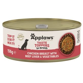 Applaws Dog Taste Toppers Puszka Z Kurczakiem, Wątrobą Wołową I Warzywami 156G