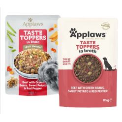 Applaws Taste Toppers Saszetka Dla Psa - Wołowina, Zielony Groszek, Bataty I Czerwona Papryka W Sosie 85G