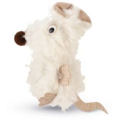 Beeztees biała pluszowa myszka zabawka dla kota z kocimiętką 20cm miękki kopacz