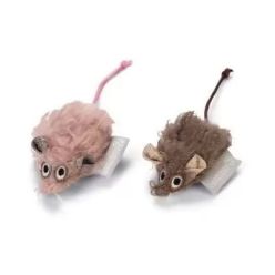 Beeztees Myszki Boyo włochate zabawki dla kota z kocimiętką 14cm zestaw 2 sztuki kolorowe