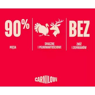 Carnilove Dog Jerky Turkey & Venison - Indyk I Dziczyzna 100G