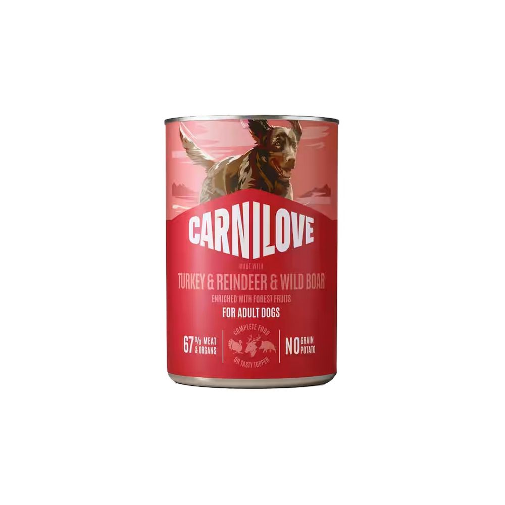 Carnilove Dog Turkey & Reindeer & Wildboar Adult - Indyk, Renifer I Dzik Puszka 400G
