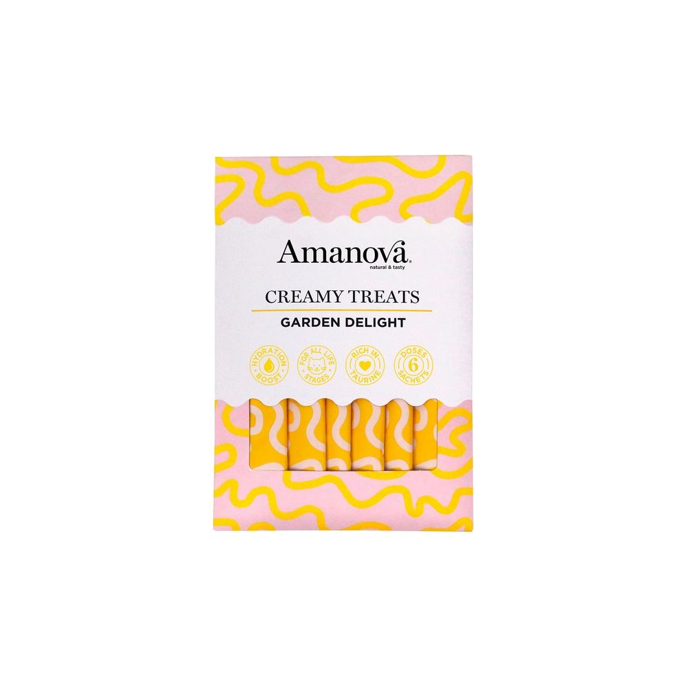 Amanova Cat Creamy Treats Garden Delight Chicken & Vegetables - Kurczak I Warzywa 6X15G
