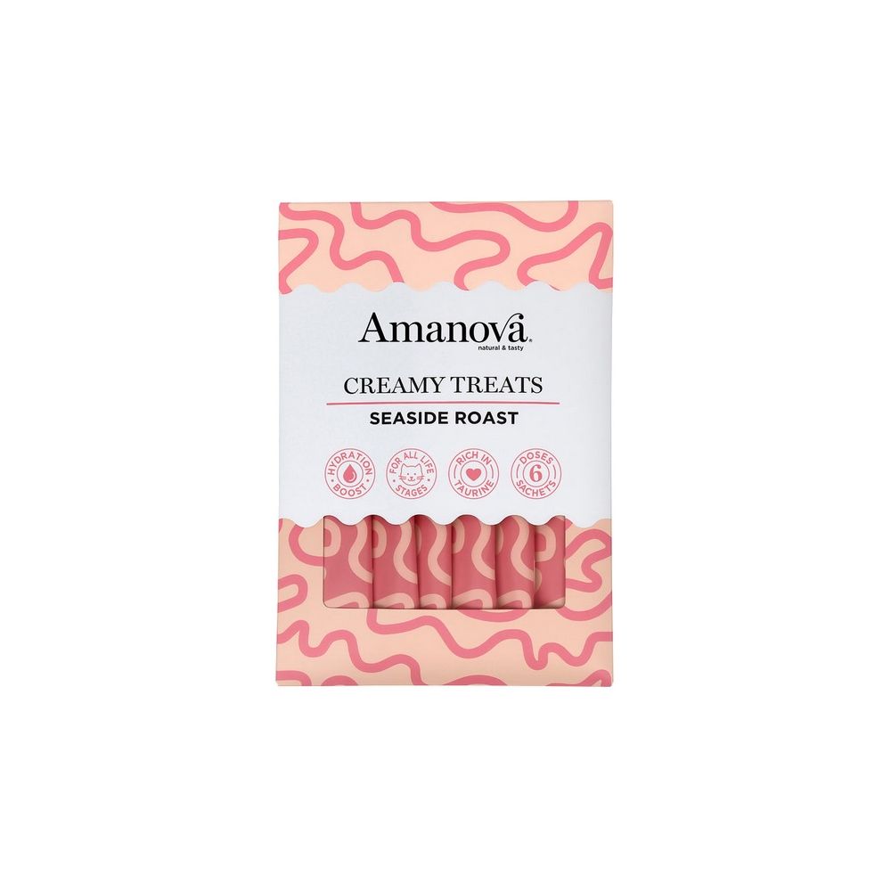 Amanova Cat Creamy Treats Seaside Roast Tuna & Chicken Liver - Tuńczyk I Wątróbka 6X15G
