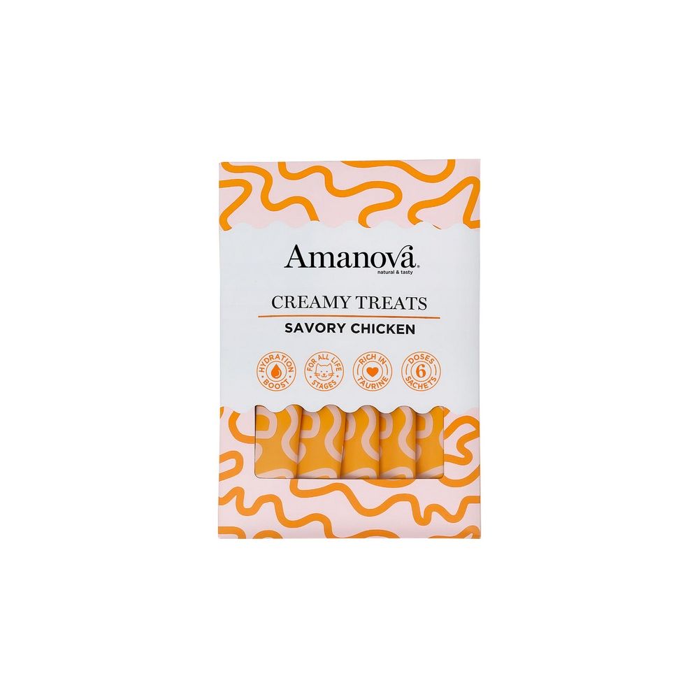 Amanova Cat Creamy Treats Savory Chicken - Kurczak 6X15G