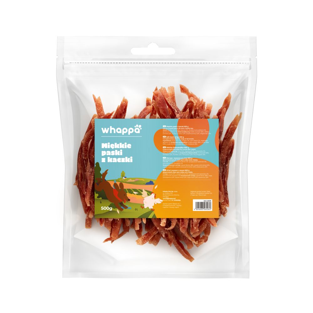 Whappa 500g Miękkie stripsy z kaczki