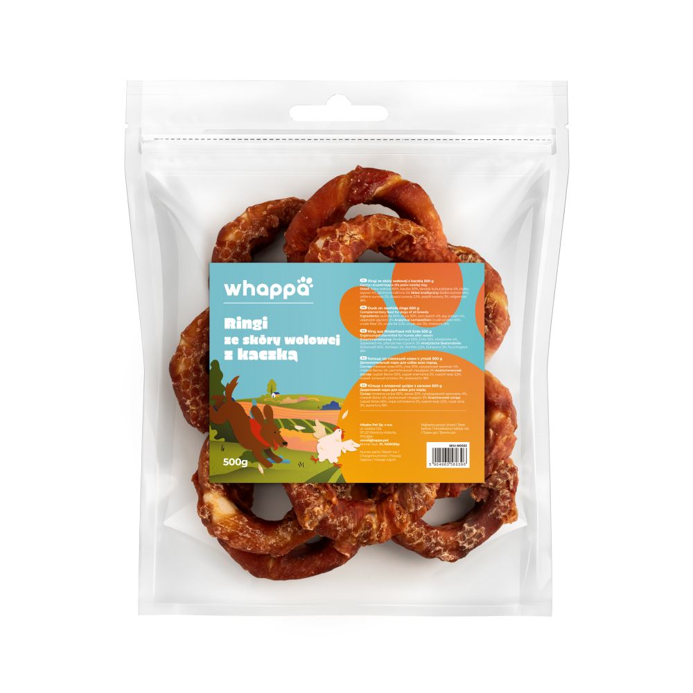 Whappa 500g Ring ze skóry wołowej z kaczką 10cm
