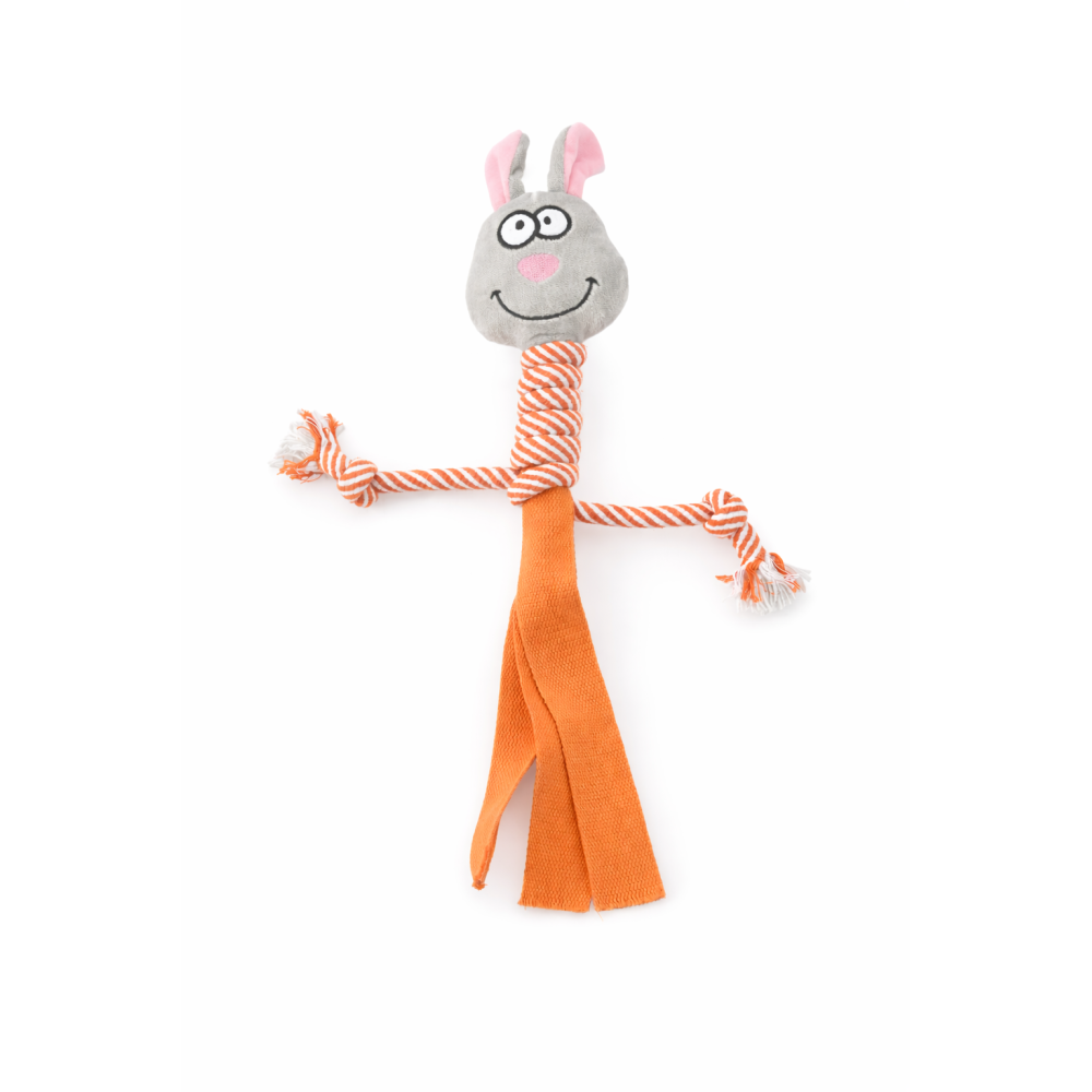 Szarpak gryzak pluszowy królik ze sznurem 48 cm ZABAWKA DLA PSA
