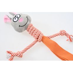 Szarpak gryzak pluszowy królik ze sznurem 48 cm ZABAWKA DLA PSA