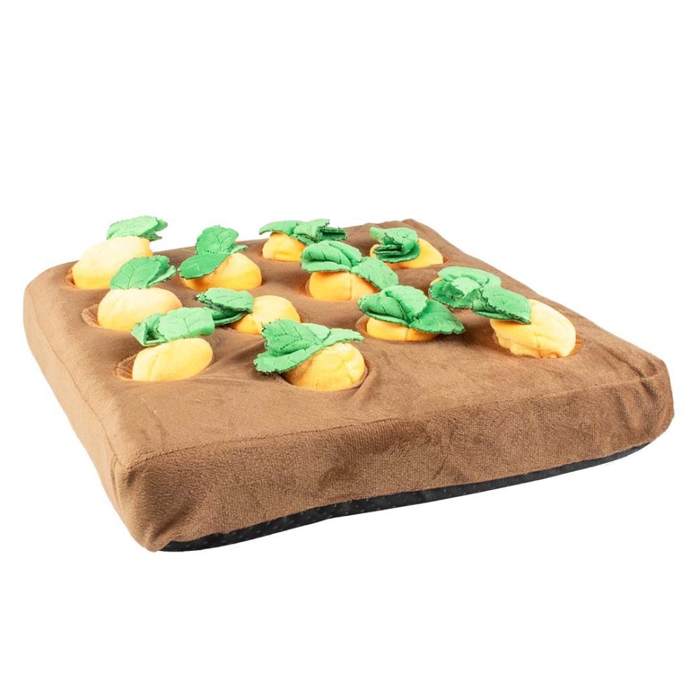 Kolorowa mata węchowa dla psa i kota Duvo+ Marchewkowa Grządka 37x37cm z miękkiego polaru
