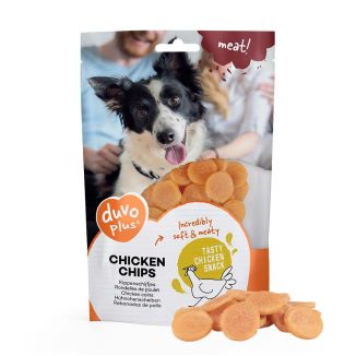 Apetyczne, miękkie chipsy z kurczaka dla psa Duvo+ 80g w opakowaniu, bezzbożowy