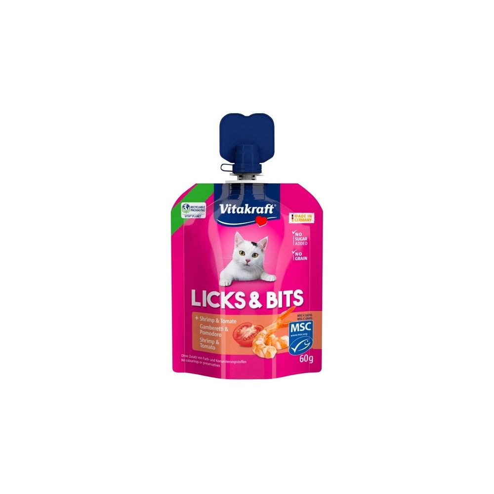 Vitakraft Cat Licks & Bits - Krewetka I Pomidor 60G