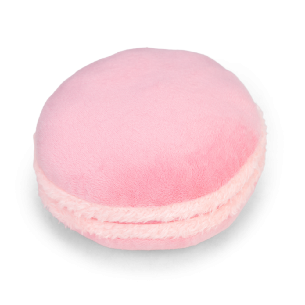 Pluszowa zabawka dla psa Beeztees Macaron Mimi o średnicy 12cm w kształcie francuskiego makaronika z piszczałką.