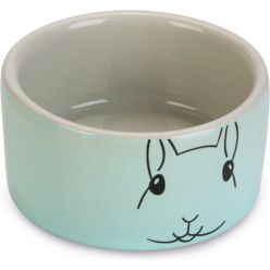 Miętowa ceramiczna miska dla chomika Beeztees Gorky o wymiarach 7,5x4 cm i pojemności 110 ml.