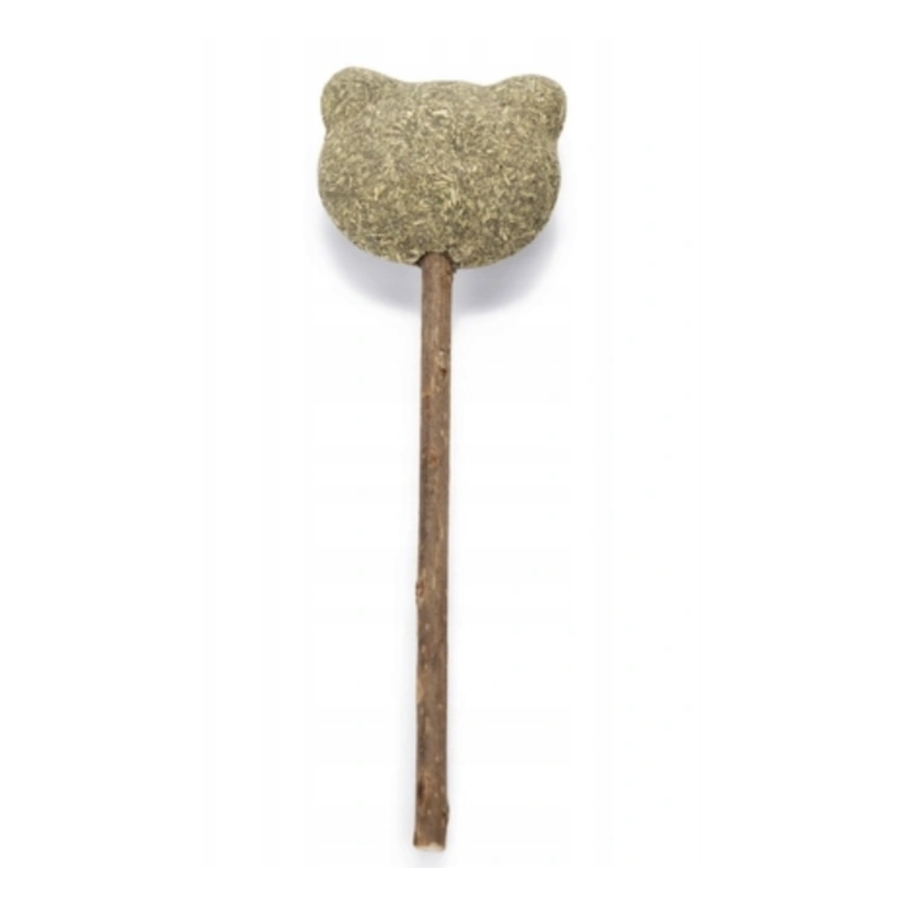 Naturalna zabawka dla kota Beeztees Lizak o długości 13 cm w kształcie kotka z prasowanej kocimiętki