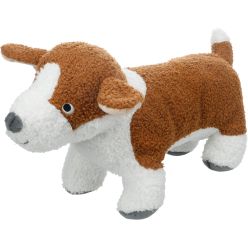 Brązowo-biała pluszowa zabawka dla psa w kształcie psa rasy Corgi Flamingo Corri o długości 39 cm.