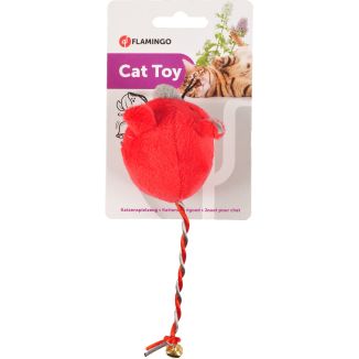 Flamingo Jerry Myszka dla Kota z Dzwoneczkiem i Kocimiętką Czerwona 18cm