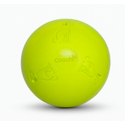 Ciemnoturkusowa sztywna piłka dla psa Coachi Boomi Ball w rozmiarze L o średnicy 20 cm.