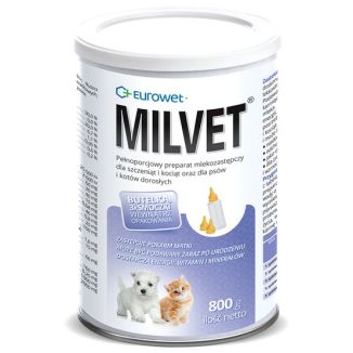 Milvet Preparat Mlekozastępczy Dla Szczeniąt I Kociąt 800G