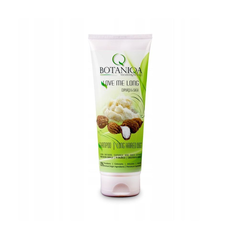 Szampon odżywczy i wygładzający dla psów długowłosych Botaniqa By Aga Pluta Love Me Long 250ml z masłem Shea i Cupuacu.
